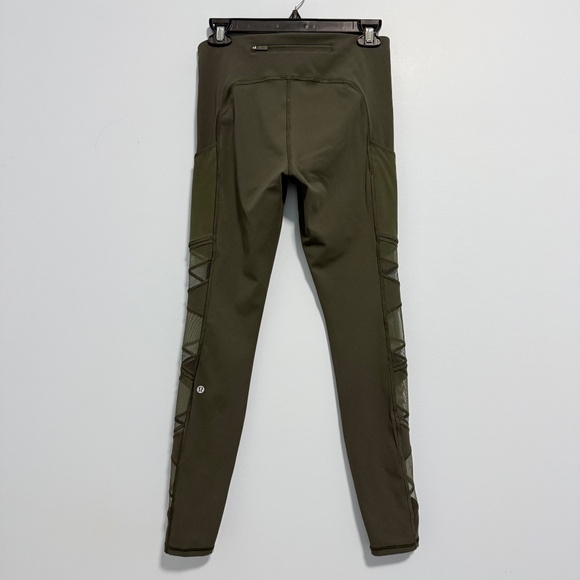 Lululemon Speed Up Tight *Mesh 28" Camo Green Size 6 - Picture 3 of 11